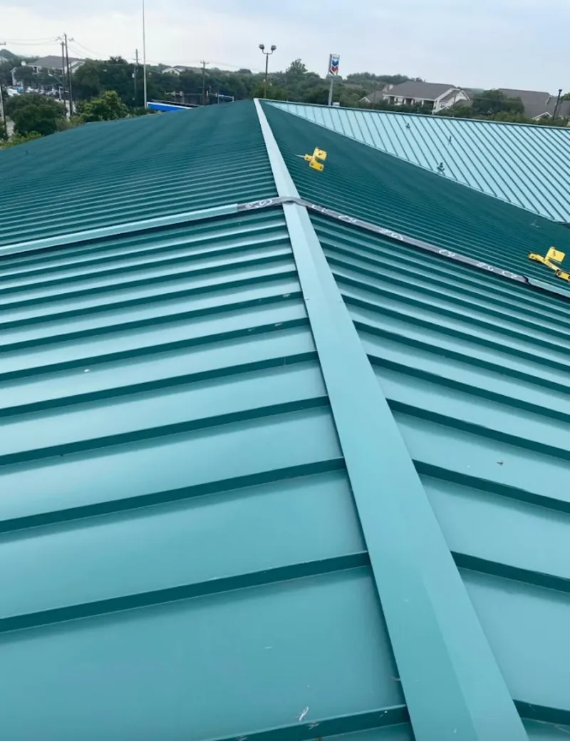 Green commercial metal roof ridge and valley for Metal Roof Repair in Castle Shannon